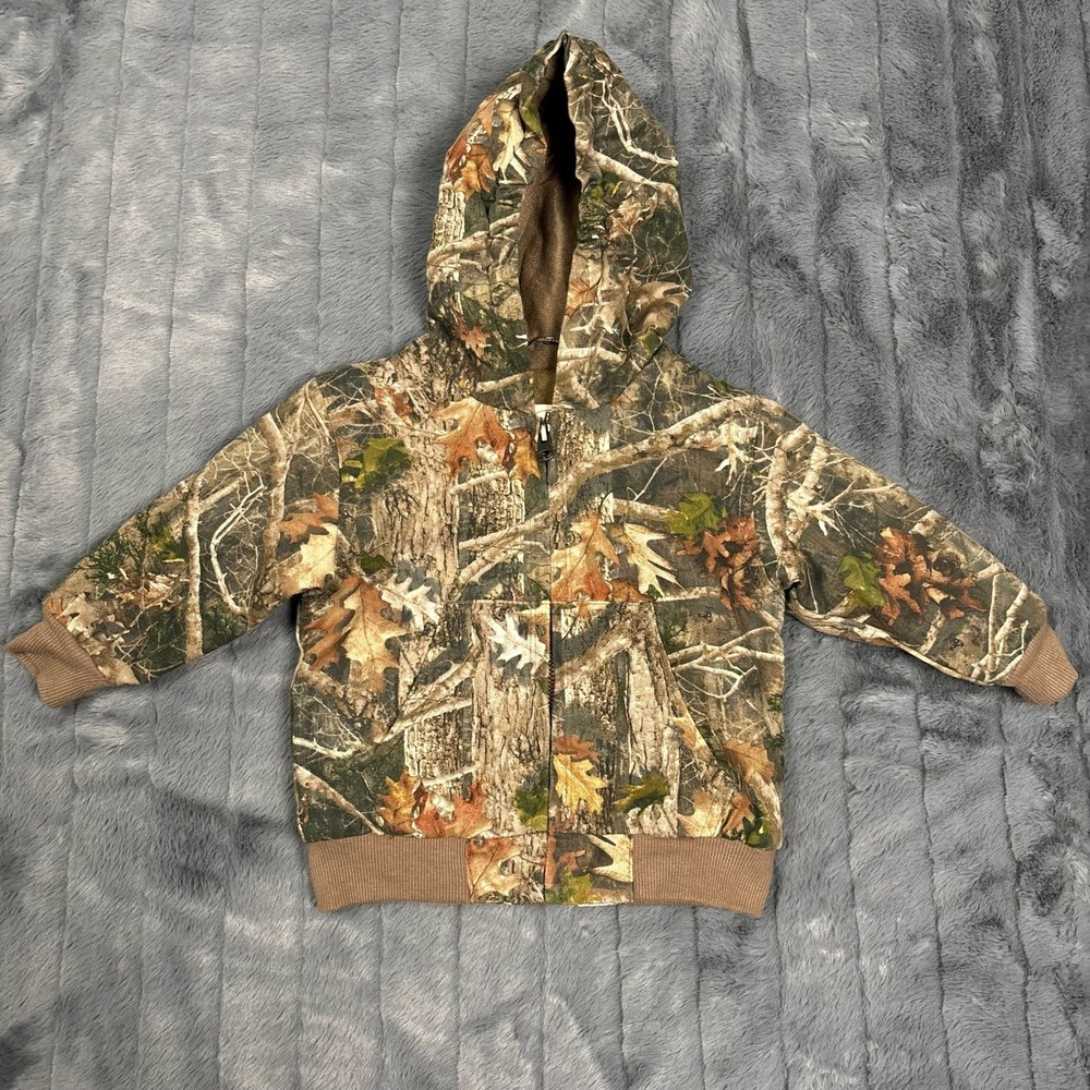 Bass Pro Shops Infant Camo Jacket 9M Brown Forest Camouflage Zip Up Hoodie